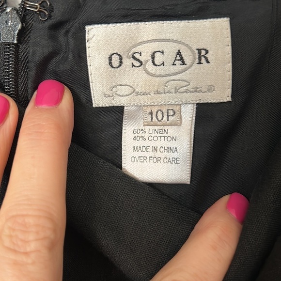 Oscar De la Renta Linen tank sheath dress size 10P - Picture 5 of 6